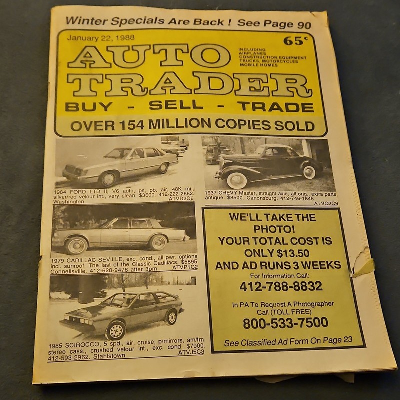 Auto Trader January 22 1988 Issue Buy Sell Trade Cars Illustrated English