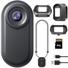 1080P Mini Body Camera 64GB Wearable Action Cam with Magnetic Lanyard