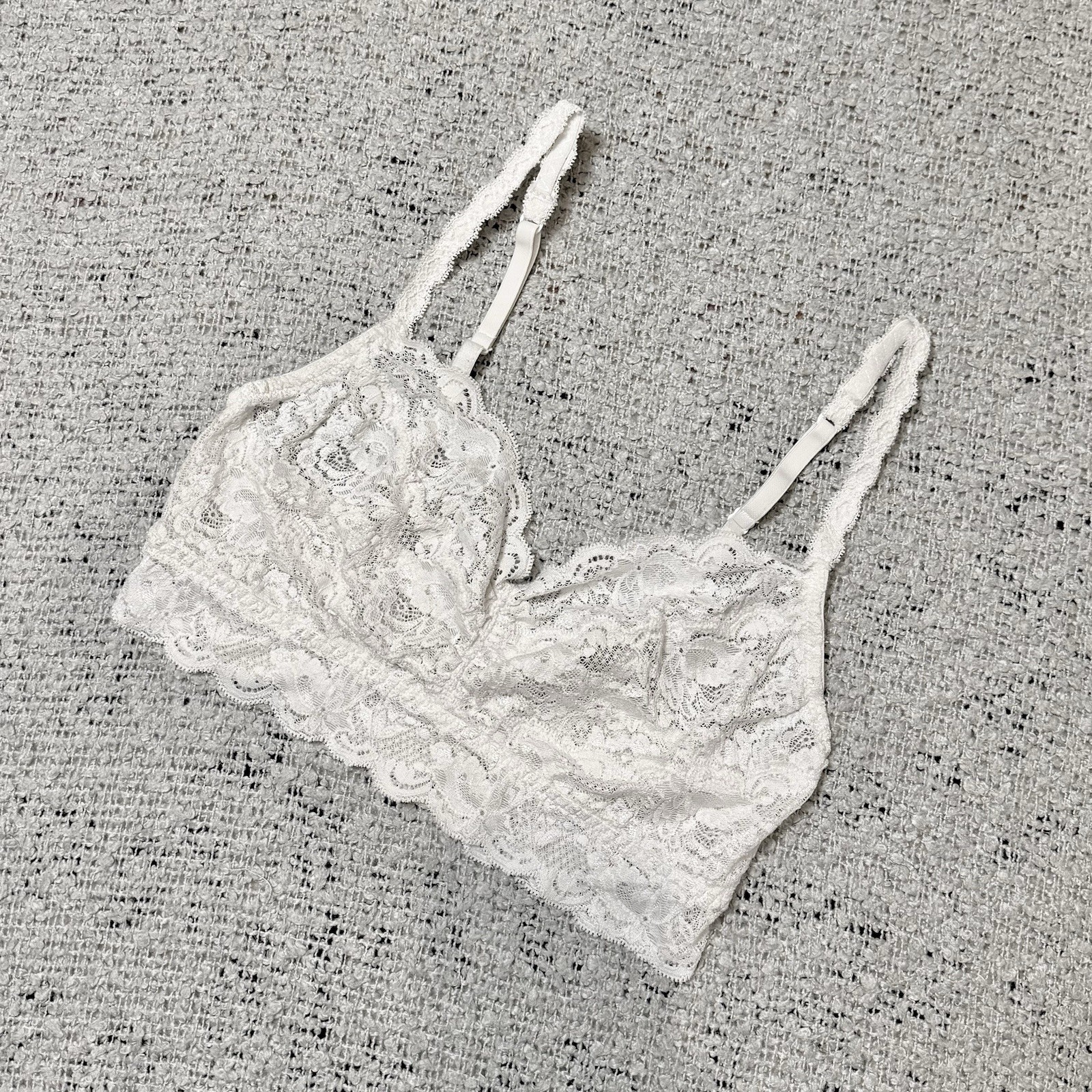 Cosabella White Lace Bralette Made In Italy Romantic Sheer Size M