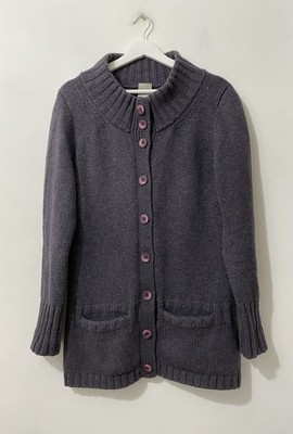 POETRY Grobstrick Cardigan Lammwolle Kaschmir Mix hell lila UK 16