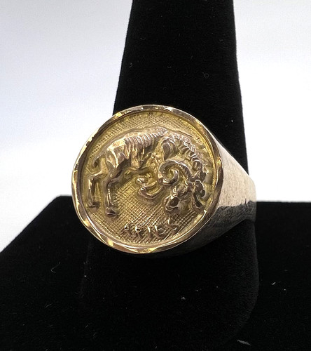 14k Solid Gold Aries Ring 3.9g