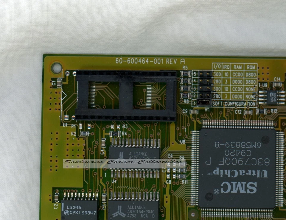 Vintage PC Network Card 61-600466-004 (60-600464-001 Rev A) UNTESTED - Image 2 of 3