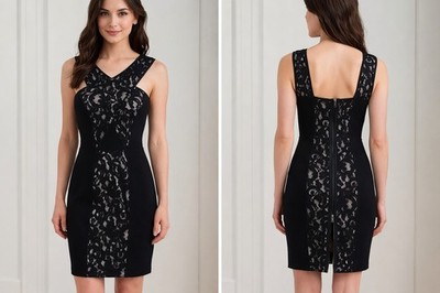 NWT BCBGMAXAZRIA Claudine Black Lace Cocktail Dress Womens 6 Sleeveless