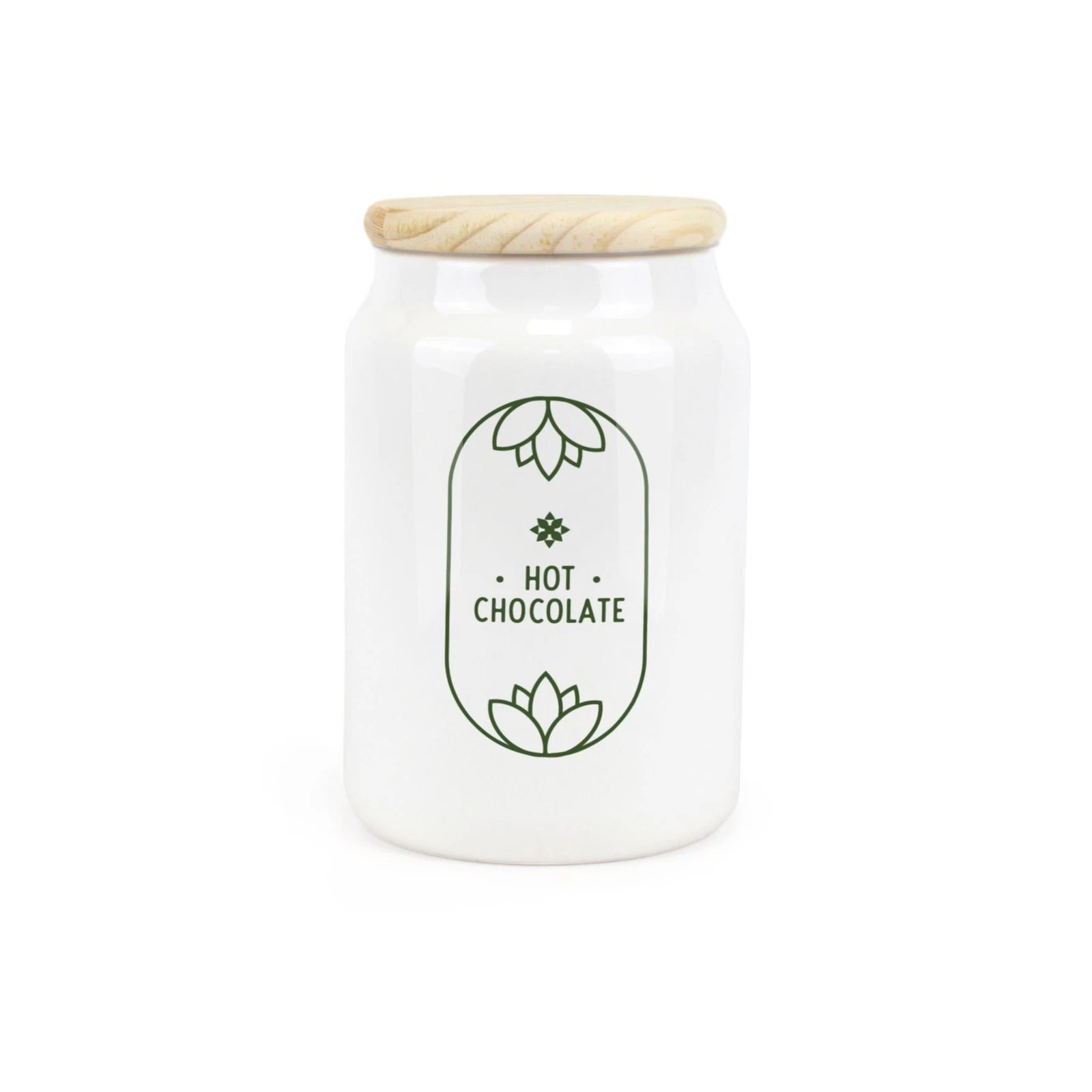 Ceramic Tapered Boho Minimalist Canister - Bohemian Hot Chocolate Storage Jar