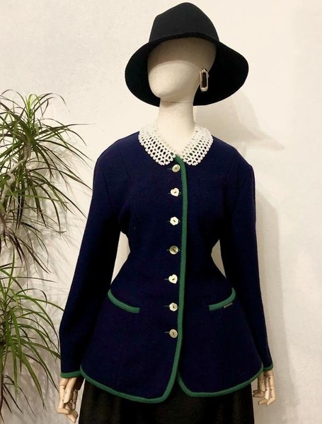 Women Kurt Geiger Blazer Green Wool 38