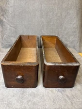 VTG Antique Treadle Sewing Machine Drawers Set of 2 Wooden Cabinet Box Drawer