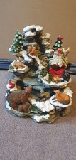 TRADITIONS Christmas Indoor Fountain Santa Reading To Animals
