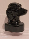 Frankoma Pottery Dog Head Bookend 6 1/2 x 3 1/2 Onyx Black