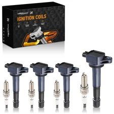 Ignition Coil Pack and Iridium Spark Plug Set of 4 For Acura TSX L4 2.4L 09-2014