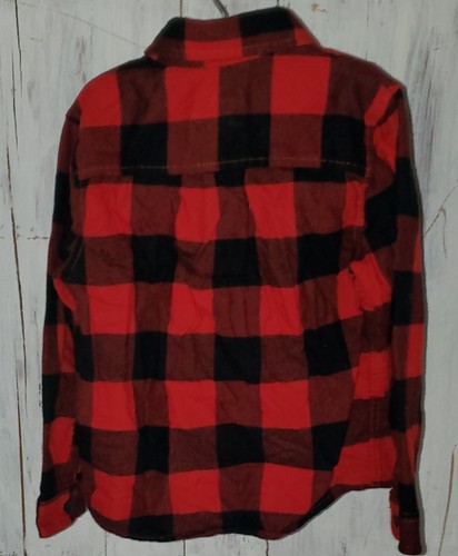 Cat & Jack rot schwarz Flanell kariert Hemd Langarm Größe 5 5T *W25 - Bild 3 von 5
