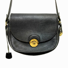 Vintage Dooney  Bourke Crossbody Bag R210 Black Compartment Flap Classic