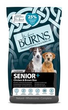 Burns Senior+ Chicken Dog Food Dry 12kg 5.92 per kilo