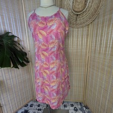 The POP Dress Pink Peach Yellow Print Fitness Pencil Dress w/ Pockets Size 2XL