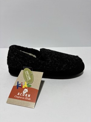 Acorn Kids  Colby Gore Moc Slippers Black, Boys  Size 1-2