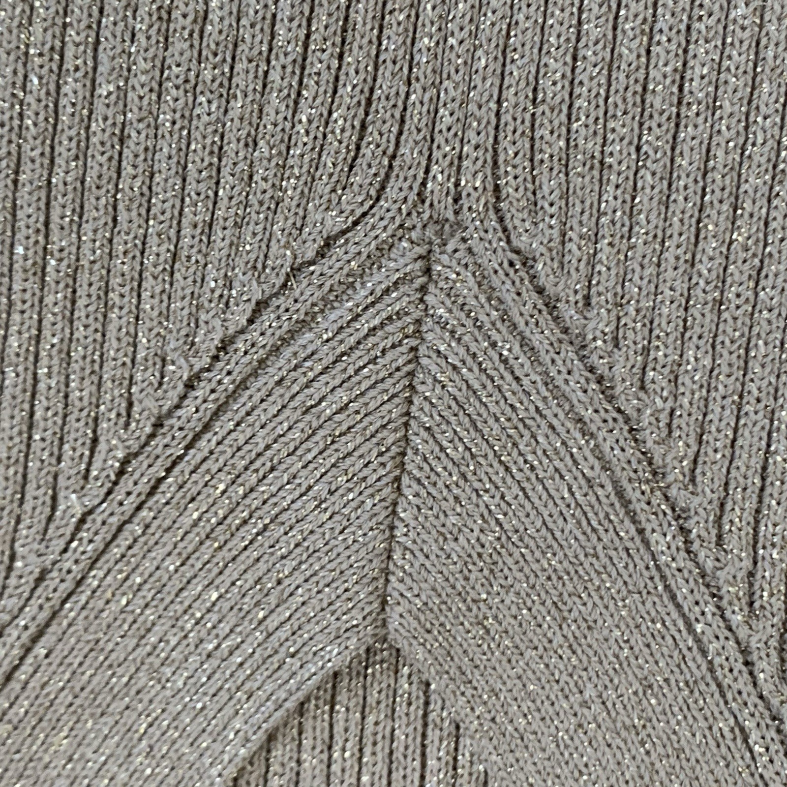 Michael Kors Dress Women L Gold Metallic Ribbed V Neck Sweater Sheath Pencil thumbnail 17