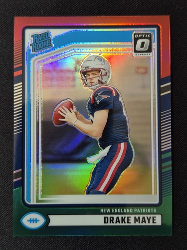 2024 Panini Donruss - Rated Rookie Drake Maye #379 Optic Preview Red & Green...