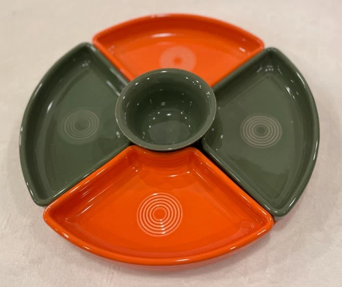 Fiesta 6 Piece Entertainment Set.  Poppy and Sage Green.  Firm $