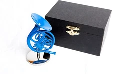Decorative Blue French Horn with Case Inspired by How I Met Your Mother