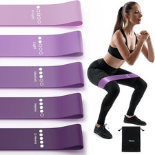 5 Pack Resistance Bands for Working Out, Elastic Loop Exercise Bands for