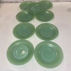 Vintage Mint Fire-King Oven Ware Jadeite Green 5-3/4" Saucers (Set of 9)