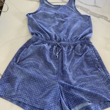 Athleta Girl play More Romper , Blue Pattern XL 14 Athlesure Cool Lightweight