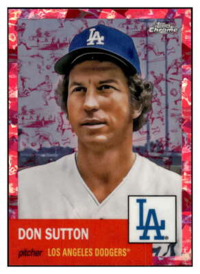 DON SUTTON 2022 Topps Chrome Platinum Anniversary /100 Toile Cream/Fuch ID:75128