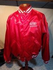 Vintage Red Dupont 35th Anniversary Satin Jacket 80s Made In America Size XL
