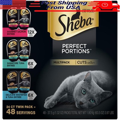 Wet Cat Food Variety Pack 1.32oz Trays Pate 24 Servings Nutrient Rich Grain Free