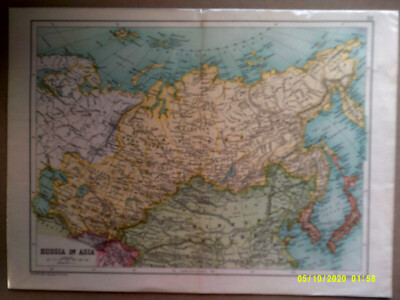 Antique Map. RUSSIA IN ASIA. Pub'd Bartholomew. c1909. VG.