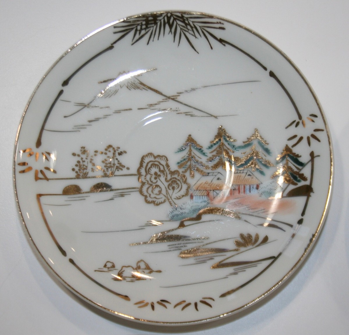 6 - Japanese Geisha Lithophane Hp Bone China Tea Cups & Saucers