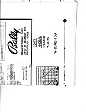BALLY 1975 HI-DEAL PINBALL MACHINE SCHEMATIC - USED!