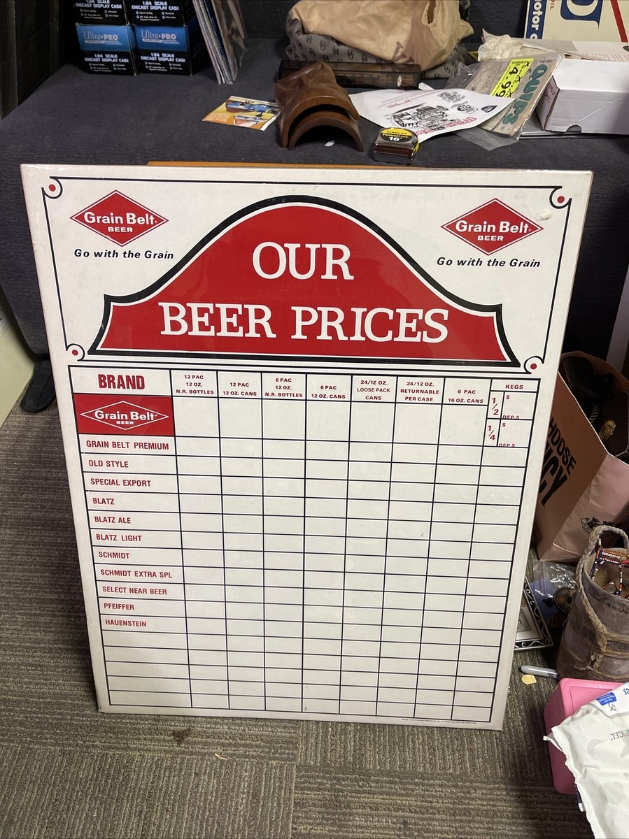 Vintage 1978 General Store Cardboard Display Sign Grain Belt Beer