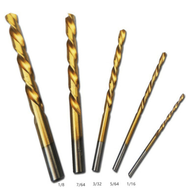 10pcs 1/16 5/64 3/32 7/64 1/8 Twist bit high speed steel bit titanium plated bit