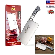 7 Inch Kitchen Cleaver Knife Chopper Butcher Stainless Steel for Home Restaurant