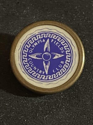 Vintage Rare Olympia Fields Country Club 3/4'' Brass Stem Golf Marker - A Beauty!