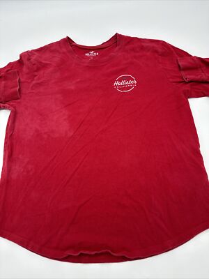 Hollister Long Sleeve Shirt Women Medium Red Logo…#7132