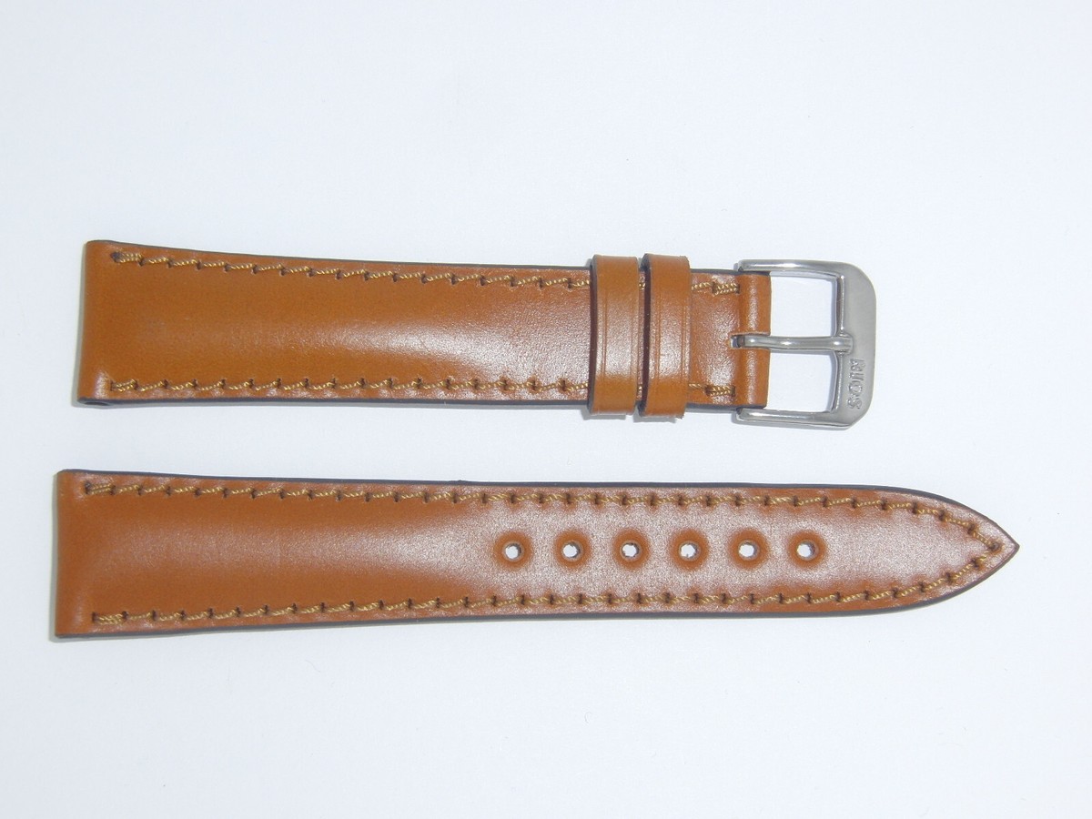 RIOS1931 Shell Cordovan Leather Watch Band Strap 19 mm Honey, Tan - Main Image