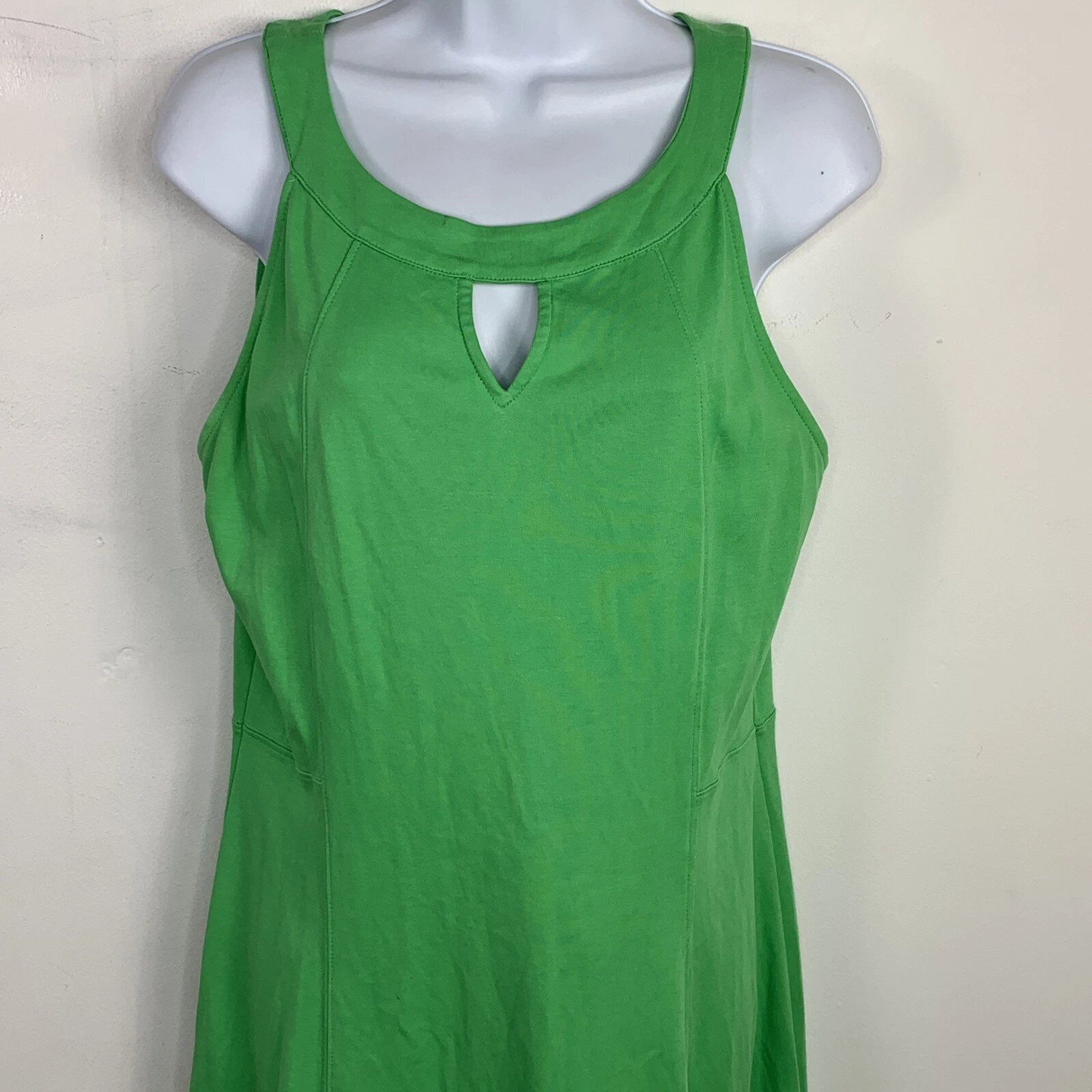 VETEMENTS Abito donna smanicato New York & Compnay taglia L verde completo collo buco della serratura