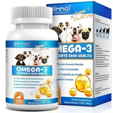 Fish Oil For Dogs Support Omega 3 Cod  Kril, Alaskan Salmon, Skin Coat Ct. 180