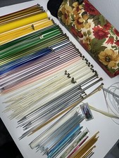 Large Lot of Vintage Knitting Needles And Container Over 100 Pieces Boye USA