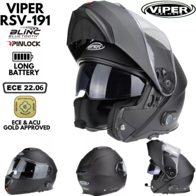 Viper RSV191 Bluetooth Motorrad Modular Helm Doppelvisier Klapphelm Sturzhelm