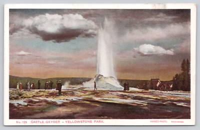 #ad c1910 Castle Geyser Yellowstone National Park Haynes No. 129 Type C Upper Basin $9.98