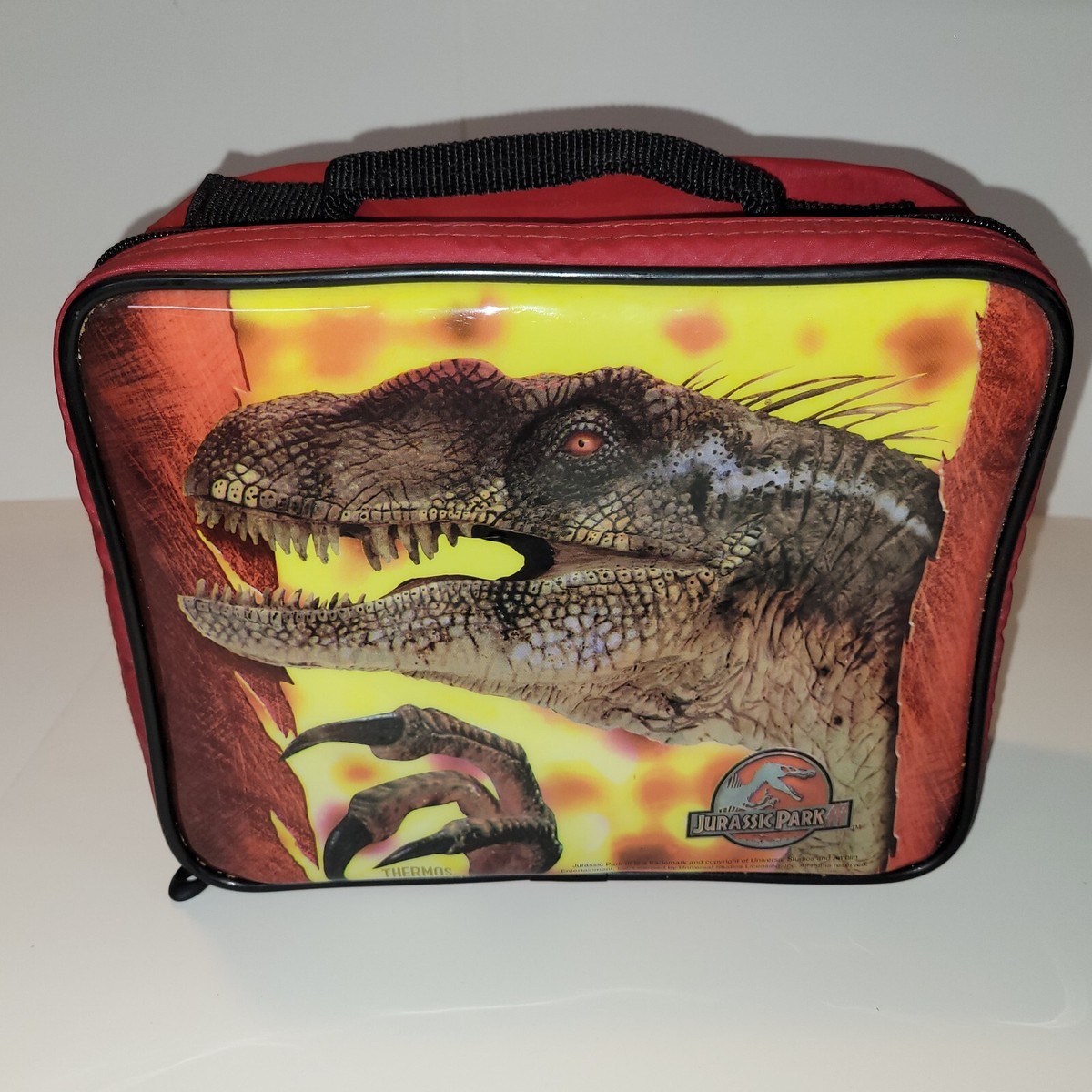 Vintage THERMOS 2001 Jurassic Park III Zip Lunch Bag Universal Studios RARE