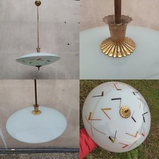 SPETTACOLARE LAMPADARIO ANNI 50 DESIGN ITALIANO DISCO VOLANTE DIAMETRO CM 42