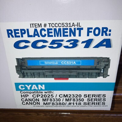 New toner TCCC531A Cyan Replaces CC531A