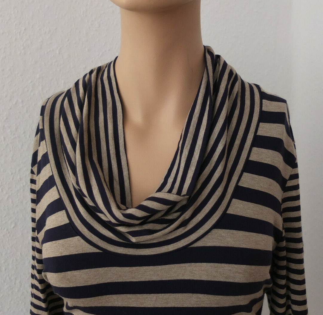 Gerry Weber Waterfall Striped Tunic Long Sleeve Shirt M 38 Top