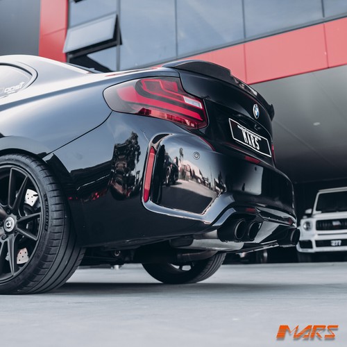 M2 Style Twin Exhaust outlet Rear Bumper bar & Diffuser for BMW 2 Series F22 F23 - Picture 8 of 12