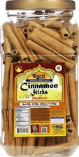 Rani Cinnamon Sticks 40oz (2.5lbs) 1.13kg Bulk PET Jar - 220 -250 Sticks