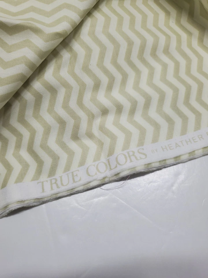 Heather Bailey Fabric True Colors Chevron Taupe Sew Craft Quilt OOP ONE YARD - Image 2 of 2