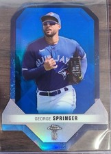 GEORGE SPRINGER 2021 TOPPS CHROME BEN BALLER BEN'S DIAMONDS BLUE DIE CUT! 54/75!